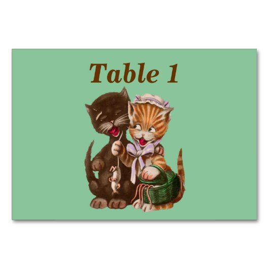 Numéro De Table Panier cadeau Rat Chats vintages (Devant)