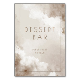 Numéro De Table Panneau de bar à desserts aquarelle beige fantaisi