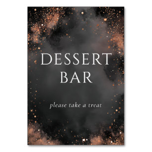 Numéro De Table Panneau de bar à desserts au charbon élégant