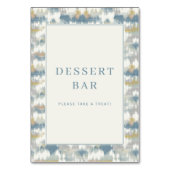 Numéro De Table Panneau de bar à desserts bleu abstrait convivial (Dos)