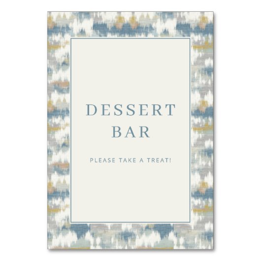 Numéro De Table Panneau de bar à desserts bleu abstrait convivial (Par défaut)