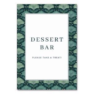 Numéro De Table Panneau de bar à desserts botanique vert joyeux