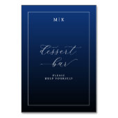 Numéro De Table Panneau de bar à desserts élégant en bleu marine (Dos)