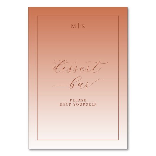 Numéro De Table Panneau de bar à desserts élégant en pêche (Par défaut)