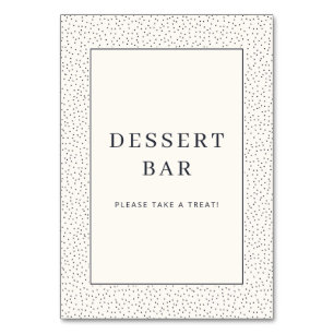 Numéro De Table Panneau de bar à desserts élégant noir et blanc
