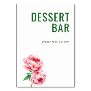 Numéro De Table Panneau de bar à desserts floral rose joyeux