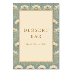Numéro De Table Panneau de bar à desserts floral sarcelle sophisti