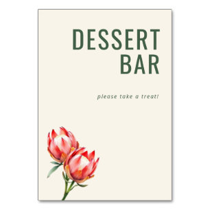 Numéro De Table Panneau de bar à desserts floral vert joyeux