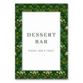 Numéro De Table Panneau de bar à desserts floral vert joyeux (Dos)