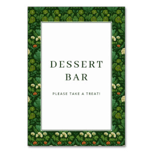 Numéro De Table Panneau de bar à desserts floral vert joyeux