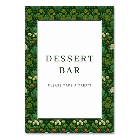 Numéro De Table Panneau de bar à desserts floral vert joyeux (Par défaut)