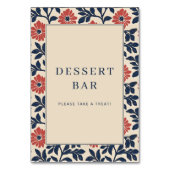Numéro De Table Panneau de bar à desserts floraux joyeux (Dos)