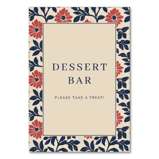 Numéro De Table Panneau de bar à desserts floraux joyeux (Par défaut)