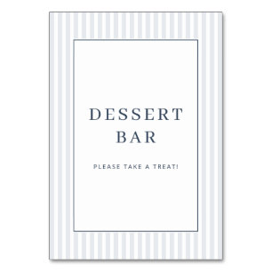 Numéro De Table Panneau de bar à desserts minimaliste bleu élégant