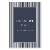 Numéro De Table Panneau de bar à desserts minimaliste bleu marine (Dos)