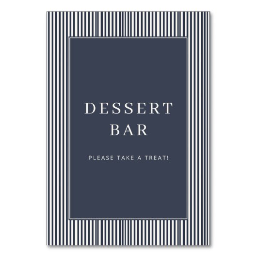 Numéro De Table Panneau de bar à desserts minimaliste bleu marine (Par défaut)