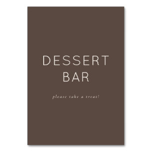 Numéro De Table Panneau de bar à desserts minimaliste marron accue