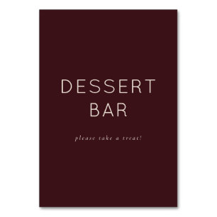 Numéro De Table Panneau de bar à desserts minimaliste marron invit