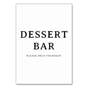 Numéro De Table Panneau de bar à desserts minimaliste noir invitan