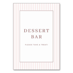 Numéro De Table Panneau de bar à desserts minimaliste rose chaud