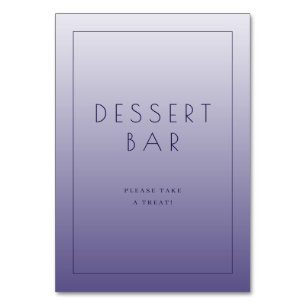 Numéro De Table Panneau de bar à desserts minimaliste violet apais