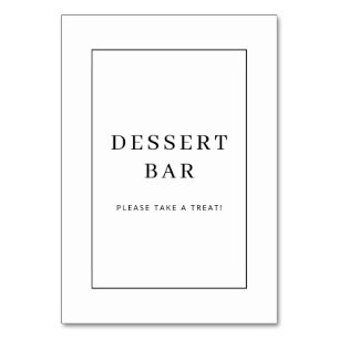 Numéro De Table Panneau de bar à desserts noir et blanc accueillan