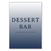 Numéro De Table Panneau de bar à desserts typographique bleu marin (Dos)