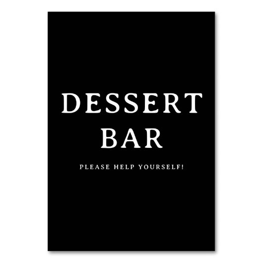 Numéro De Table Panneau de bar à desserts typographique noir décon (Par défaut)
