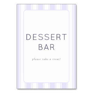 Numéro De Table Panneau de bar à desserts violet élégant