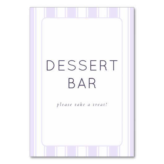 Numéro De Table Panneau de bar à desserts violet élégant (Par défaut)