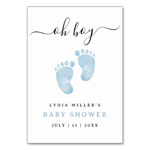 Numéro De Table Panneau de bienvenue pour bébé aux pieds bleus Bab