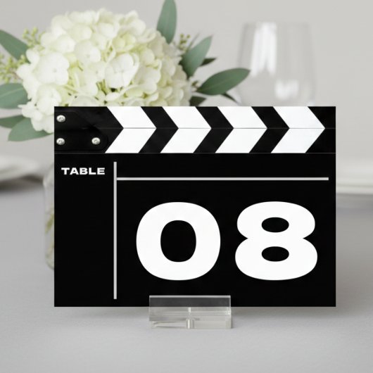 Numéro De Table Panneau de Clap de Mariage Cinématographique