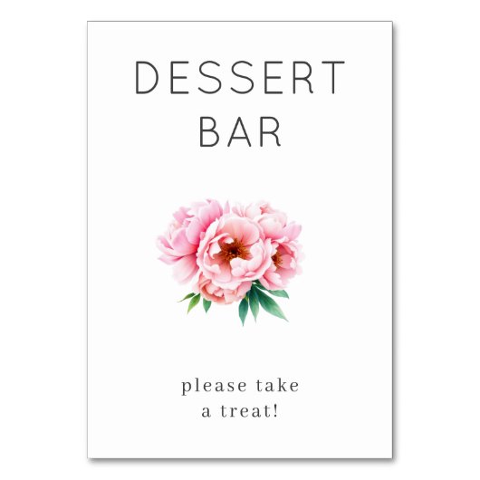 Numéro De Table Panneau de dessert floral rose joyeux (Par défaut)