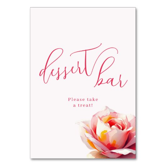 Numéro De Table Panneau de dessert rose corail fantaisiste (Par défaut)