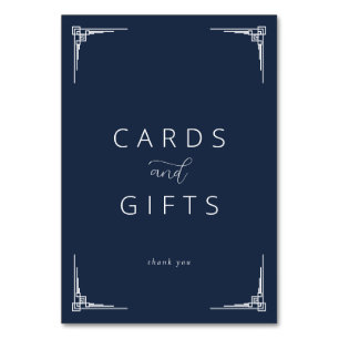 Numéro De Table Panneau de gratitude bleu marine sophistiqué