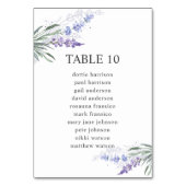 Numéro De Table Panneau de plan de table floral lavande élégant (Dos)