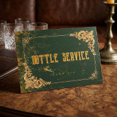 Numéro De Table Panneau de service de bouteille baroque or vert él
