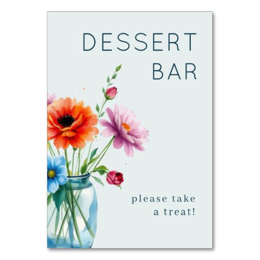 Numéro De Table Panneau de signalisation de bar à dessert à l'aqua (Par défaut)