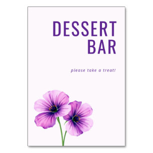 Numéro De Table Panneau de signalisation de bar à dessert floral v
