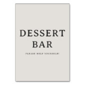 Numéro De Table Panneau de signalisation de bar à dessert sérif be (Dos)