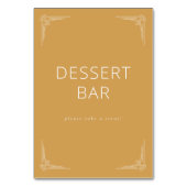 Numéro De Table Panneau de signalisation de bar à desserts jaune m (Dos)