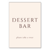 Numéro De Table Panneau de signalisation de bar à desserts minimal (Dos)