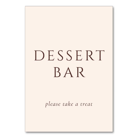 Numéro De Table Panneau de signalisation de bar à desserts minimal (Par défaut)