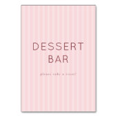 Numéro De Table Panneau de signalisation de bar à desserts minimal (Dos)