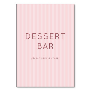 Numéro De Table Panneau de signalisation de bar à desserts minimal