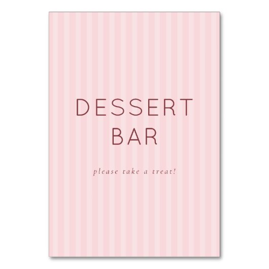 Numéro De Table Panneau de signalisation de bar à desserts minimal (Par défaut)