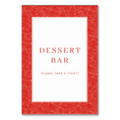 Numéro De Table Panneau de signalisation pour dessert en bar à tou (Dos)