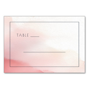 Numéro De Table Panneau de table à l'aquarelle rose serein