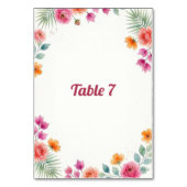 Numéro De Table Panneau de table Bougainville en fleurs (Dos)