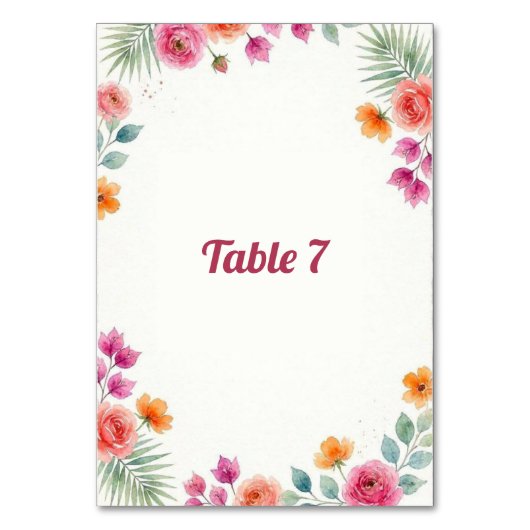 Numéro De Table Panneau de table Bougainville en fleurs (Par défaut)